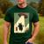 Vintage Japanese Cat Alien Cat Dad UFO Abduction Graphic Tee Men's Casual T-Shirt Forest