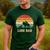 Vintage Lion Dad Father Grandpa Father's Day Men's Casual T-Shirt Forest