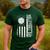 Vintage Volleyball Dad USA Flag Retro Fathers Day Daddy Papa Men's Casual T-Shirt Forest