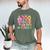 100th Day Of School Teacher Floral 100 Days In The Books Men's Comfort Colors T-Shirt Moss