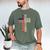 Blessed Dad Christian From Daughter Son Jesus Patriotic Men's Comfort Colors T-Shirt Moss