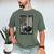 Camo USA Flag Bison Camouflage Hunting Wildlife Hunter Dad Men's Comfort Colors T-Shirt Moss
