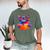 Cat Book Shirt Colorful Cat Reading Book Men's Comfort Colors T-Shirt Moss