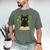 Cat Reading Book Flowers Men's Comfort Colors T-Shirt Moss