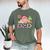 Dad Pink Farm Animal Birthday Kids Matching Family Men's Comfort Colors T-Shirt Moss