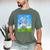 Frutiger Aero Aesthetic Tech Cherry Blossom Fishes Bubbles Raglan Baseball Tee Men's Comfort Colors T-Shirt Moss