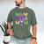 Mardi Gras Teacher Coquette Bow Pencil Apple Book Women Girl Men's Comfort Colors T-Shirt Moss
