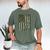 US Flag Deer Elk Buck Camoflage Hunting Hunter Dad Grandpa Men's Comfort Colors T-Shirt Moss