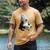 Cute Penguin Reading Book Faux-Crochet Print Men's Comfort Colors T-Shirt Mustard