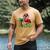 Nostalgia Holiday Tees -Adult Christmas Flamingo Small Short Sleeve Crew Neck Cotton Polyester Lightweight Ribbed Cuff Winter Men's Comfort Colors T-Shirt Mustard