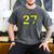 Senior Class Of 2027 Graduation Yellow And Blue On The Back Premium Tri-Blend Men's Comfort Colors T-Shirt Pepper