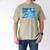 Frutiger Aero Dolphin Sunset Ocean With Palm Trees Y2k Men's Comfort Colors T-Shirt Khaki