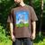 Frutiger Aero Aesthetic Tech Cherry Blossom Fishes Bubbles Raglan Baseball Tee Men's Comfort Colors T-Shirt Espresso