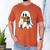 Cute Ghost Cat Reading Book Spooky Season Halloween Costume Men's Comfort Colors T-Shirt Yam