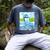 Frutiger Aero Aesthetic Tech Water Fishes Monitor Screen Men's Comfort Colors T-Shirt Denim