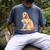 I Love Dad Patriotic Golden Retriever Canine Dog Lover Men's Comfort Colors T-Shirt Denim