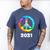 2021 Graduation Class Year Tie Dye Peace Sign Graduate Shirt Men's Comfort Colors T-Shirt Blue Jean