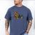 Boston Terrier Bigfoot Dog Walking Dog Mom Dad Kids Men's Comfort Colors T-Shirt Blue Jean