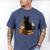 Cute Cat Book Flowers Men's Comfort Colors T-Shirt Blue Jean
