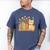 Cute Kawaii Cat Books Flowers Men's Comfort Colors T-Shirt Blue Jean
