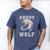 Daddy Wolf Wolves Dad Moon Fathers Day Men's Comfort Colors T-Shirt Blue Jean