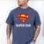 DC Comics Superman Father's Day Super Dad Logo Men's Comfort Colors T-Shirt Blue Jean