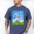 Frutiger Aero Aesthetic Tech Cherry Blossom Fishes Bubbles Raglan Baseball Tee Men's Comfort Colors T-Shirt Blue Jean