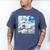 Frutiger Aero Aesthetic Tech Great Wave Of Kanagawa Fishes Men's Comfort Colors T-Shirt Blue Jean