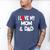 I Love My Mom & Dad Celebrate Family Mother Father Men's Comfort Colors T-Shirt Blue Jean