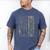Mini Bernedoodle Dad Camo USA Flag DESIGN ON BACK Men's Comfort Colors T-Shirt Blue Jean