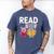 Pig Elephant Reading Cute Book Lover Bookworm Boys Girls Kid Men's Comfort Colors T-Shirt Blue Jean