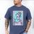 The Reader Retro Reading Skeleton Books Flowers Tarot Card Men's Comfort Colors T-Shirt Blue Jean