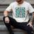 Cheer Dad Daddy Bow Sport Cheerleader Cheerleading Teal Blue Men's Comfort Colors T-Shirt Ivory