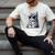 Tabby Daddy Cat Dad Graphic Grey Tabby Cat Lover Men's Comfort Colors T-Shirt Ivory