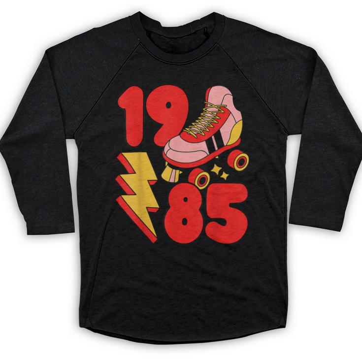 1985 Retro Roller Skate Vintage 80s Nostalgia Collector Baseball Raglan Shirt