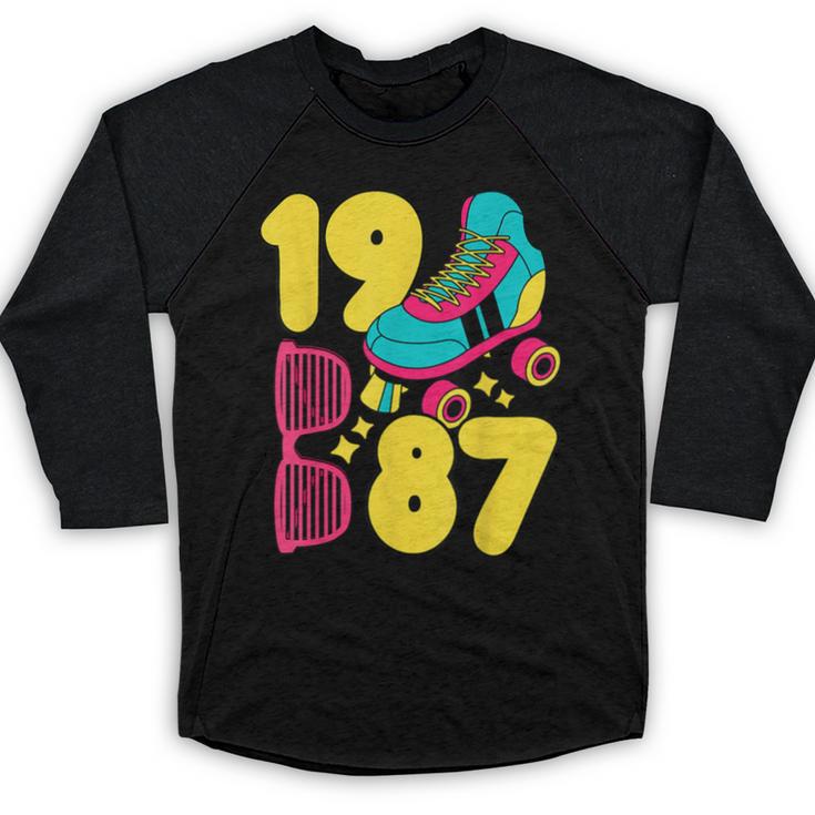 1987 Retro Raised In The 80s Old School Nostalgia Vibes Baseball Raglan Shirt