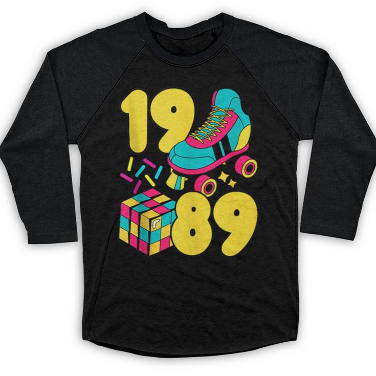 1989 Retro Raised In The 80s Old School Nostalgia Vibes Baseball Raglan Shirt
