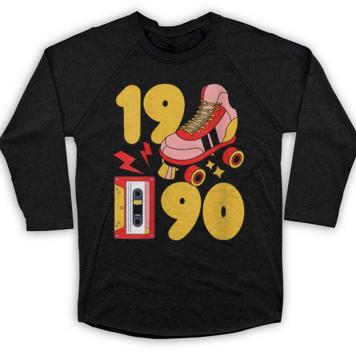 1990 Retro Raised On 90s Music Old School Nostalgia Punk Baseball Raglan Shirt