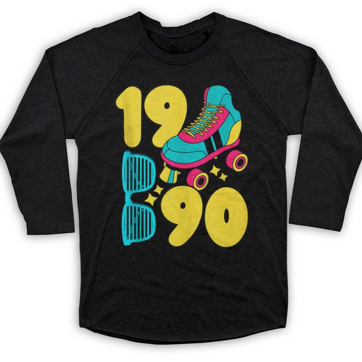 1990 Retro Raised In The 90s Old School Nostalgia Vibes Baseball Raglan Shirt