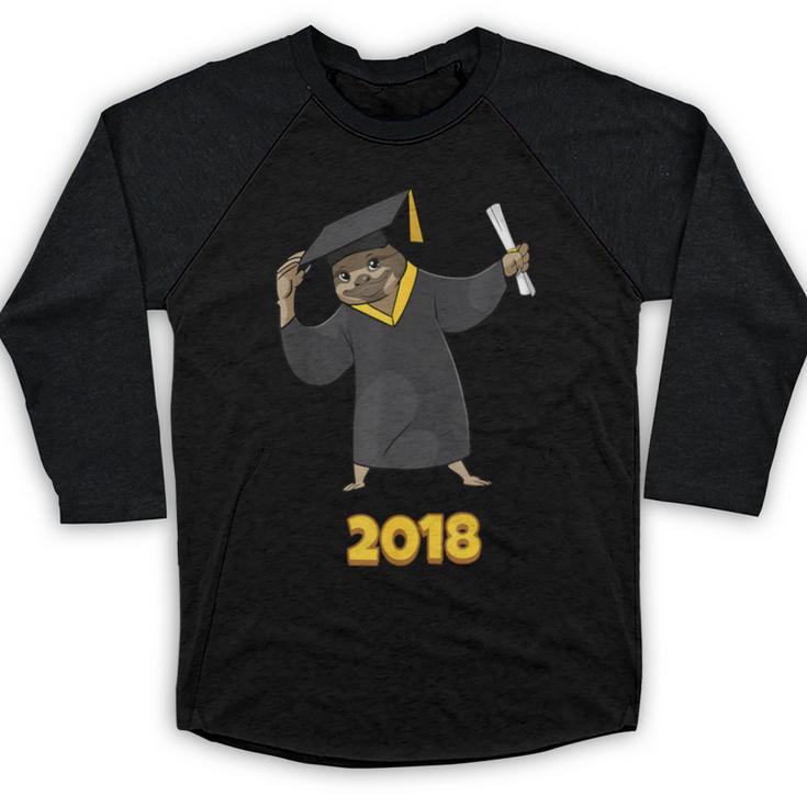 2018 Graduation Shirts Sloth Lovers For Women Teens Baseball Raglan Shirt