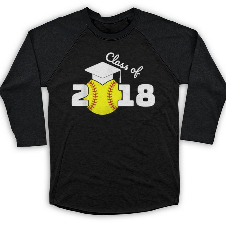 2018 Softball Senior Graduation Shirt For Girls Grad Baseball Raglan Shirt