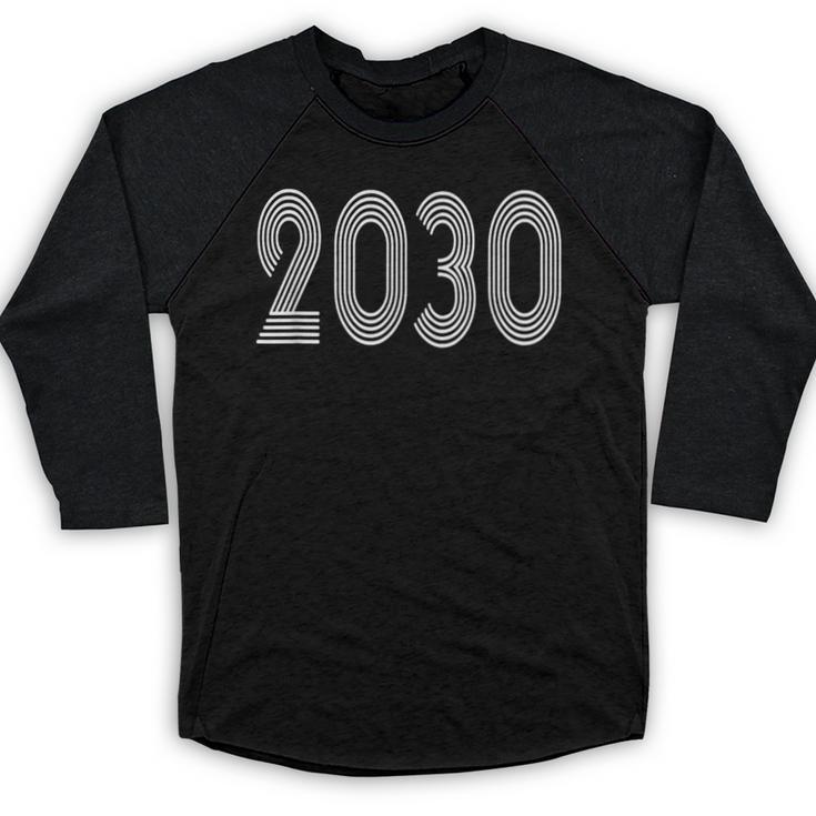 2030 Year Graduation Class Of Photo Shirt Retro Disco Baseball Raglan Shirt