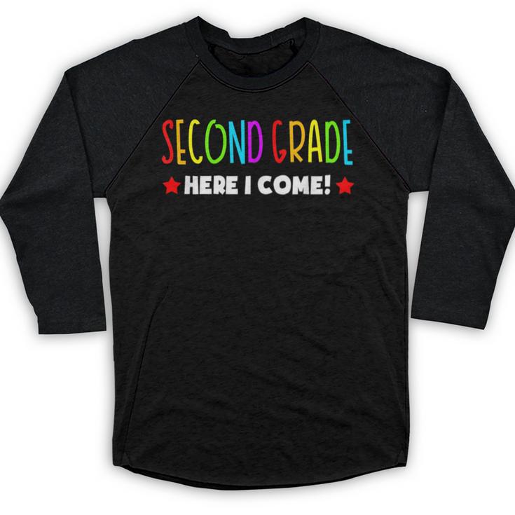 2nd Grade Here I Come Kids 1st Grade Graduation Baseball Raglan Shirt