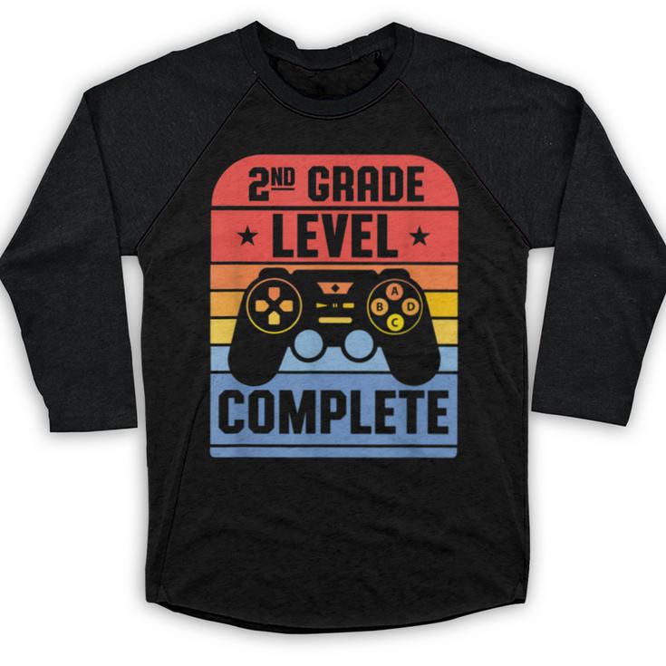 2nd Grade Level Complete Graduation Student Video Gamer Baseball Raglan Shirt
