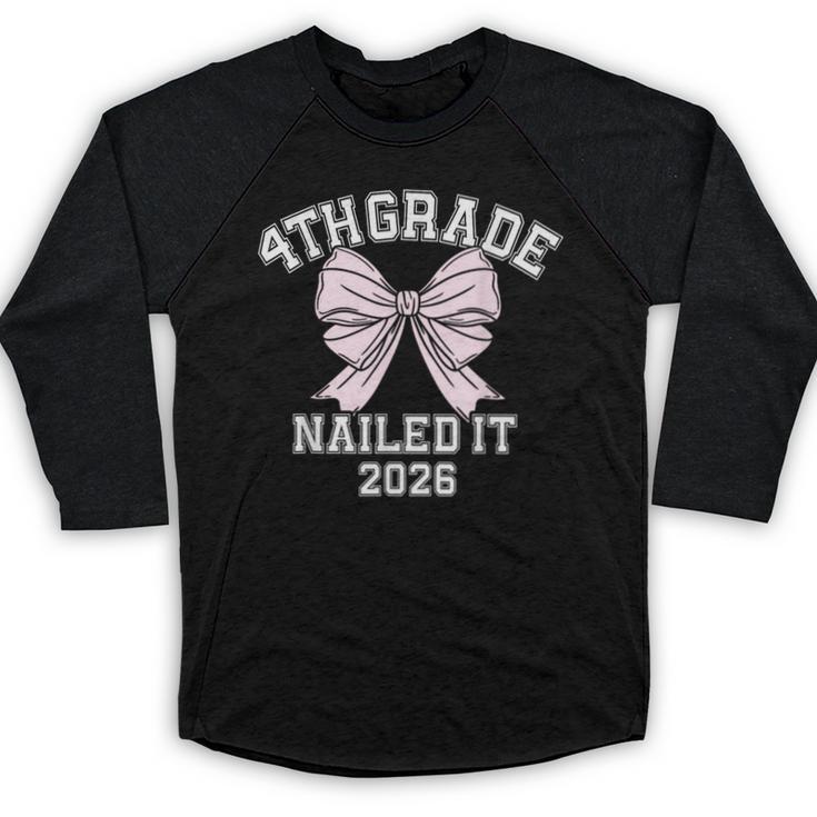 4th Grade Bow 2026 Fourth Grade Graduation Baseball Raglan Shirt