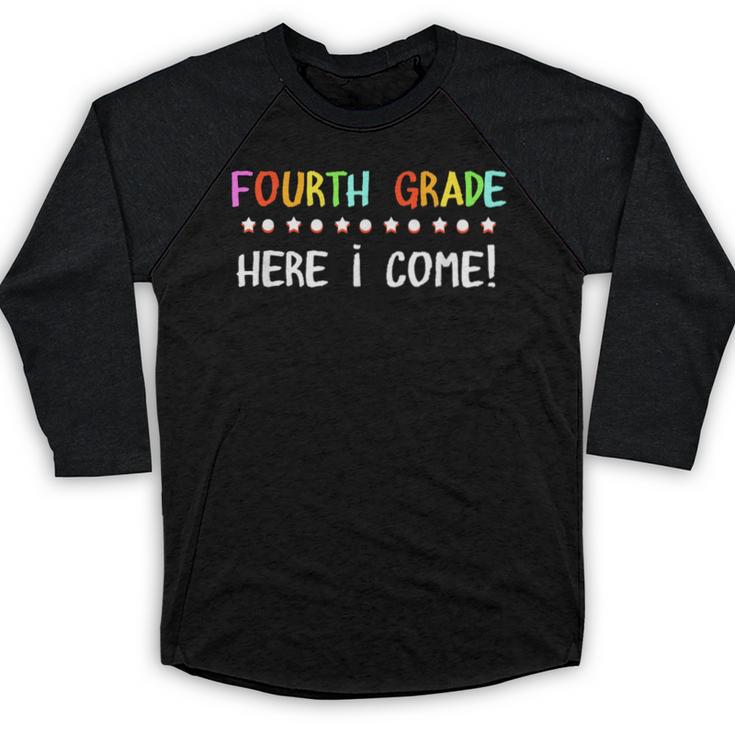 4th Grade Here I Come Cute 3rd Grade Graduation Shirt Baseball Raglan Shirt