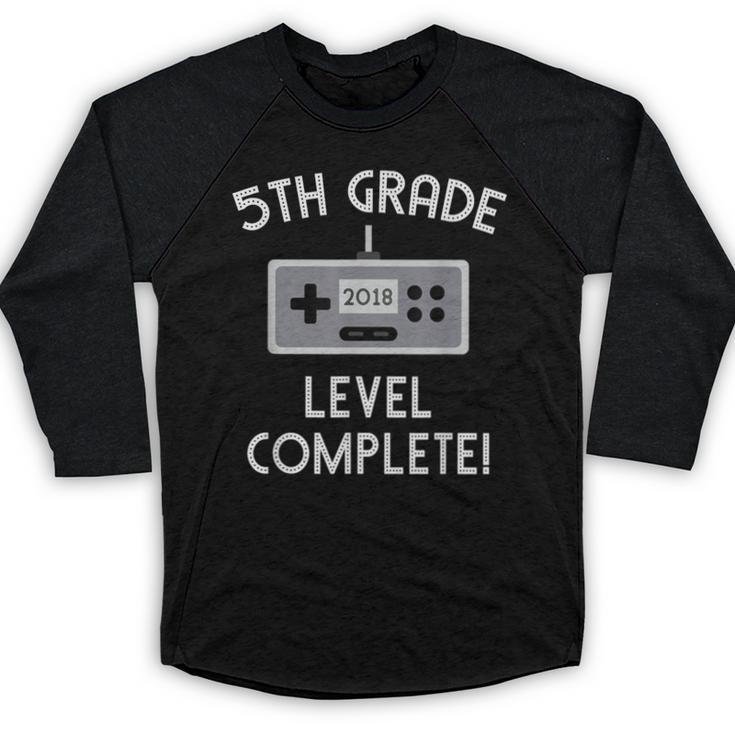5th Grade Graduation Shirt Level Complete Video Gamer Baseball Raglan Shirt