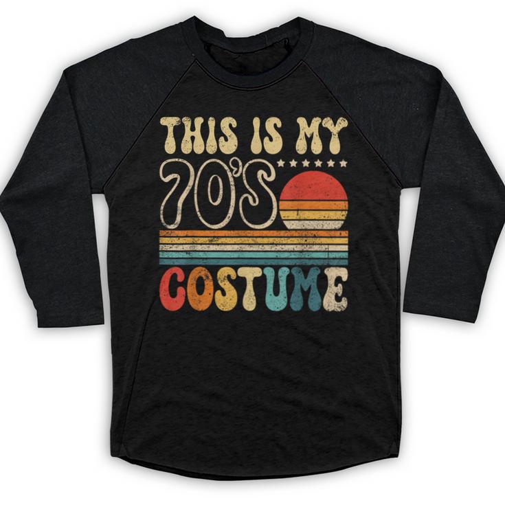 This Is My 70s Costume Vintage Nostalgia Mixtape 1970s Party Baseball Raglan Shirt