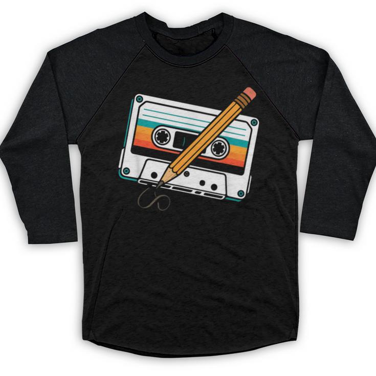 80 S 80s 90s Cassette Tape Nostalgia Retro Band Baseball Raglan Shirt
