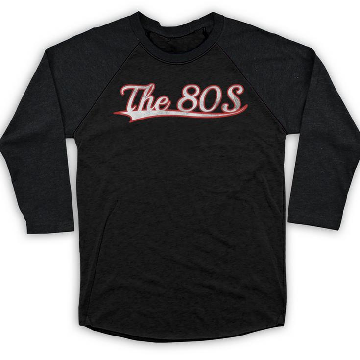 The 80S Eighties Decade Nostalgia Music Vintage Varsity Baseball Raglan Shirt